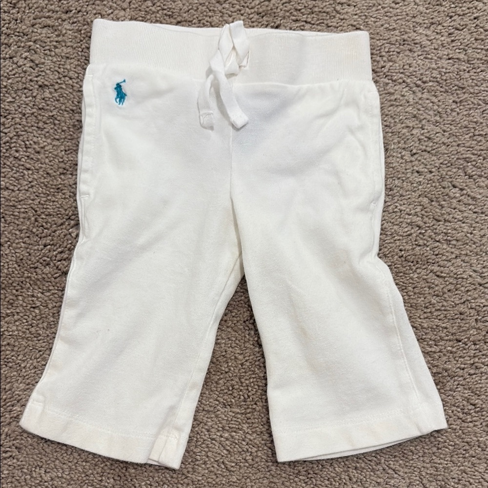 Ralph Lauren White Joggers with Relaxed Fit